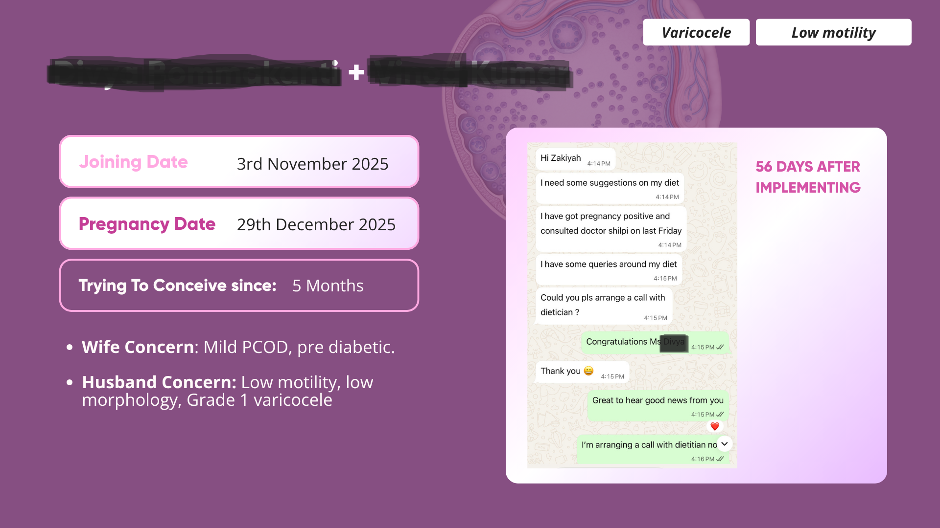 Positive pregnancy test — low count + low AMH, IVF avoided